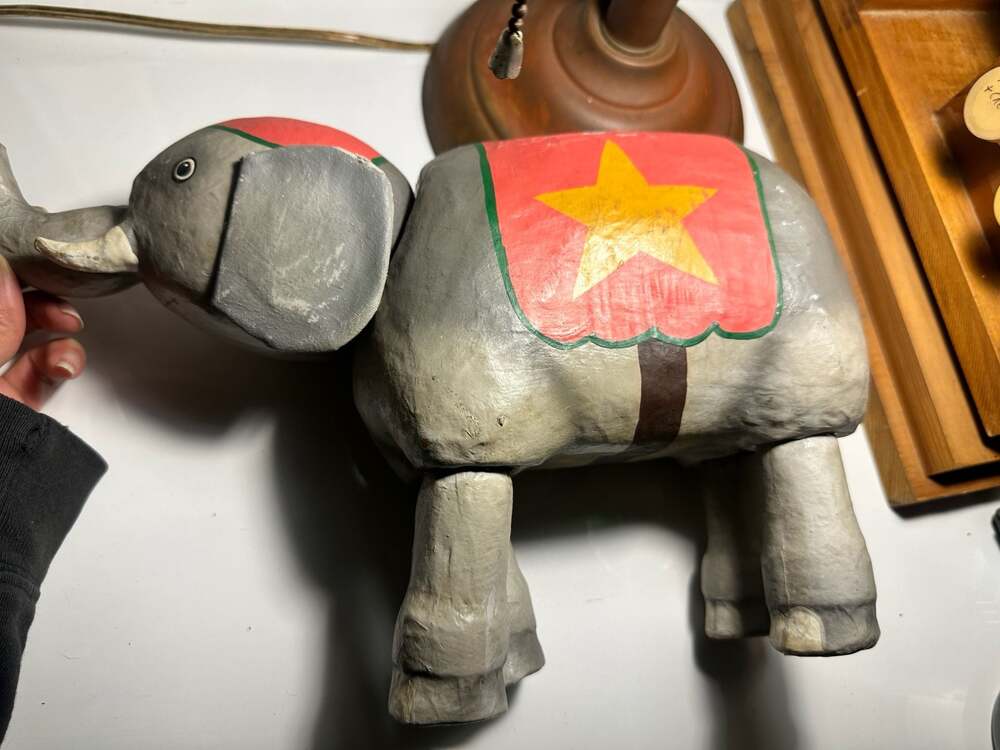 Vintage   Paper mache Circus Elephant Toy